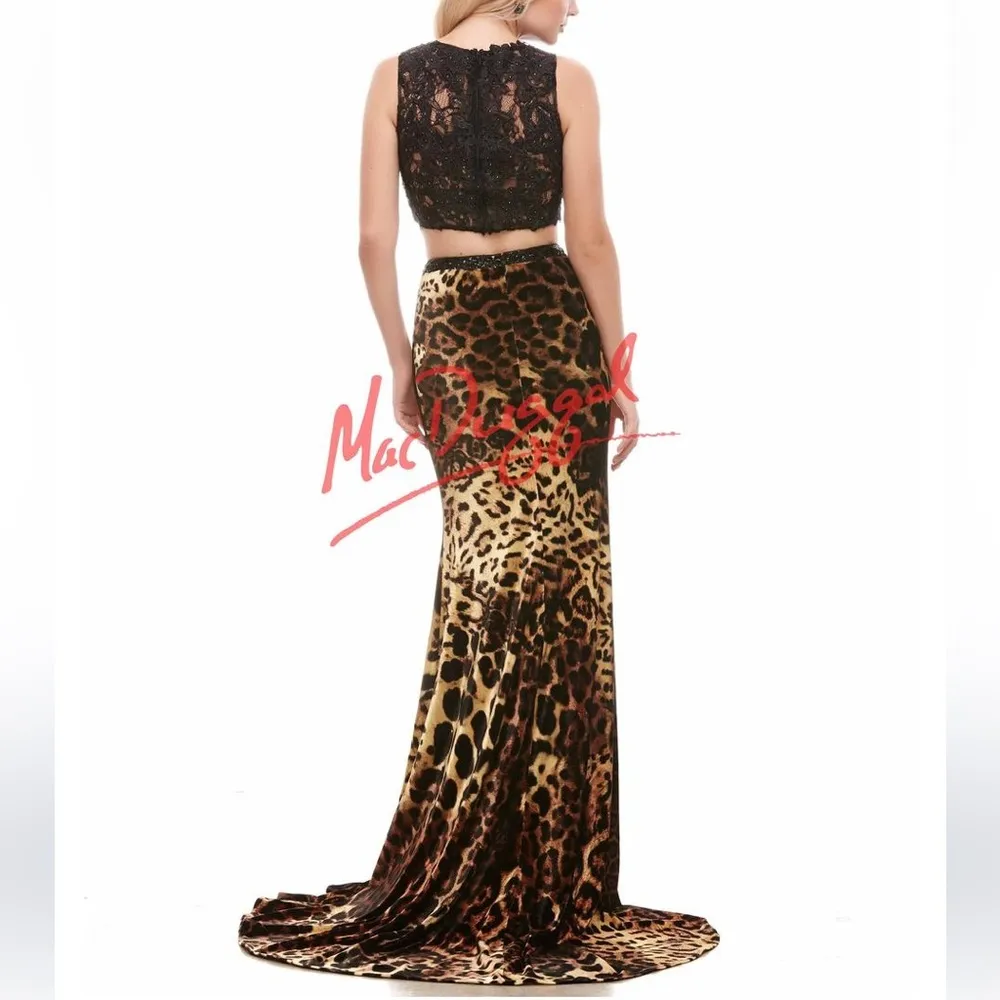 MacDuggal Leopard Print Prom Formal Beaded Animal SKIRT ONLY!‎ Two piece 0313 - Image 11