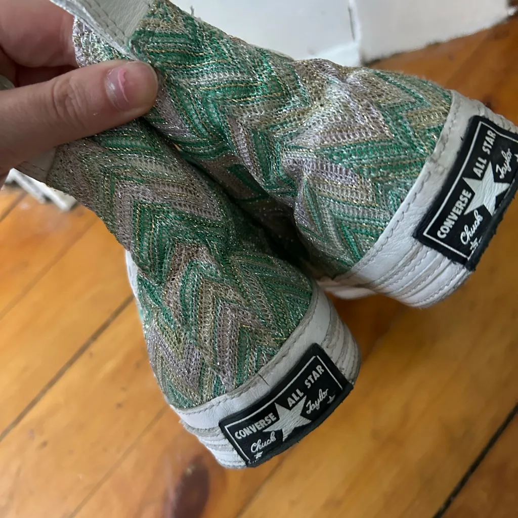 Missoni X Converse Chuck Taylor All Star Hi Sneakers Womens 8 Metallic green - Image 6