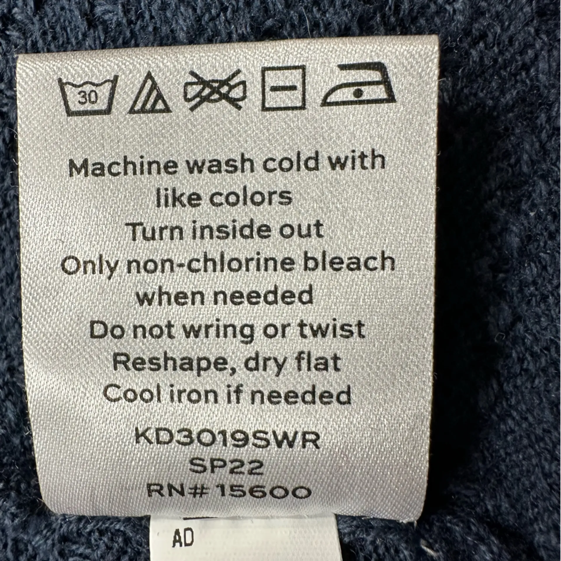 Draper James RSVP Navy Textured Cardigan Mother of Pearl Buttons‎ Women's Size L - Image 12