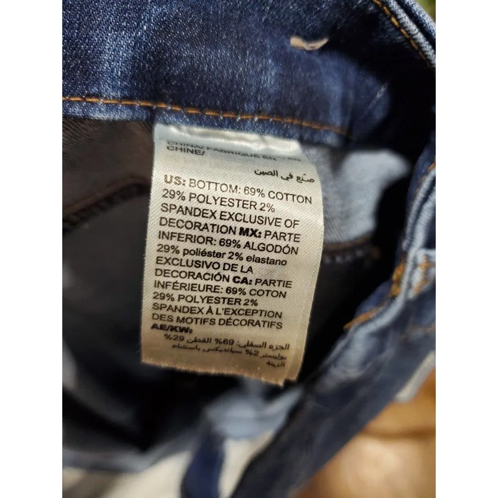 Chico's Decorative Blue Denim Cotton Mid Rise Skinny Legs Casual Jeans Pants 18R - Image 8