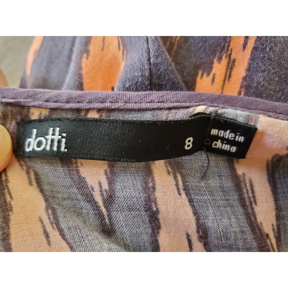 Dotti Dress Women Small Maxi Sleeveless Boho Ruffle Stripe Multicolor Aztec - Image 4