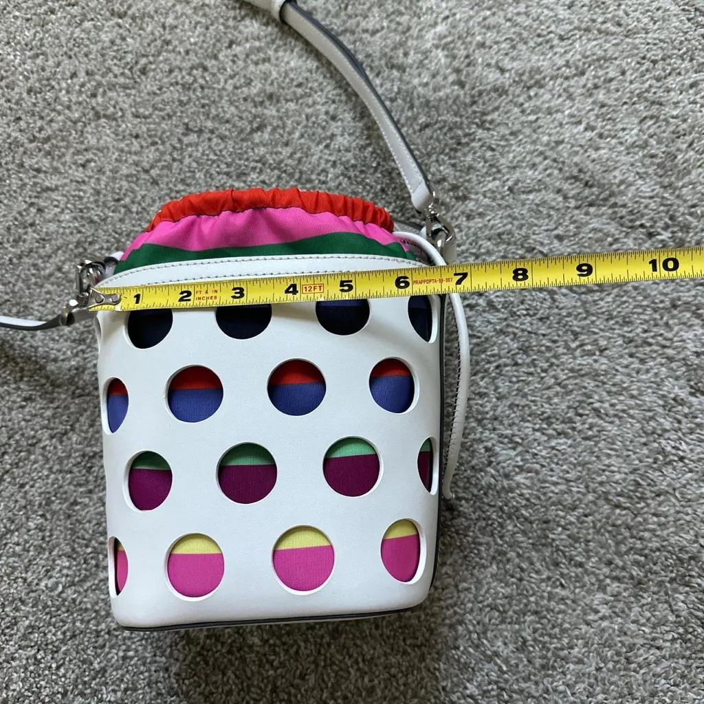 Kate Spade White Multicolor Polka Dot Crossbody/bucket Bag - Image 4