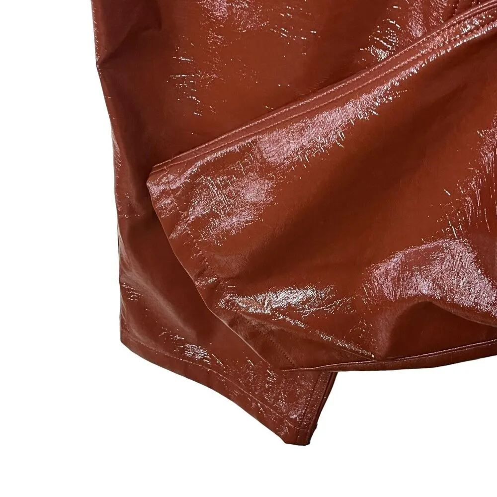 Abercrombie & Fitch Curve Love 90s Straight Ultra High Rise Pants Leather Sz 32 - Image 8