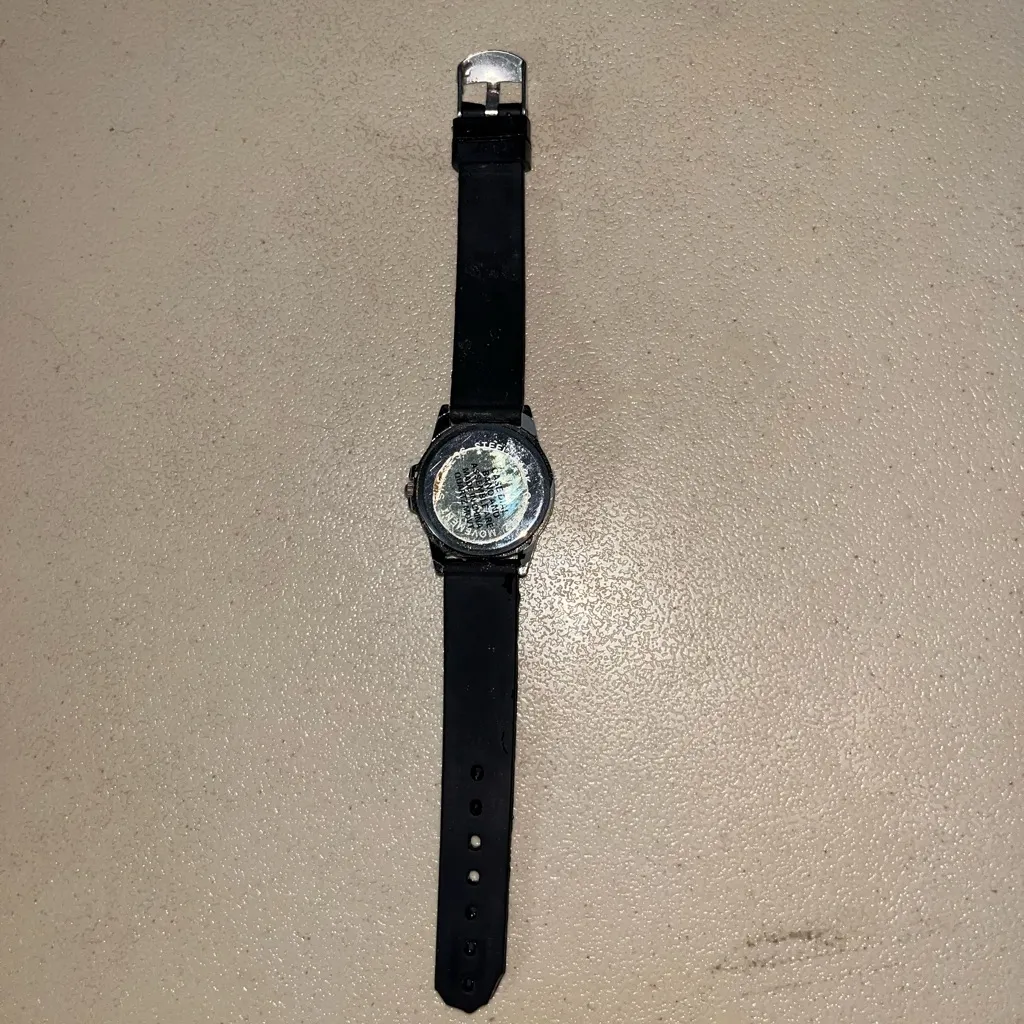 💙 Geneva Black Silicone Gemmed Ladies Analog Watch - Image 2