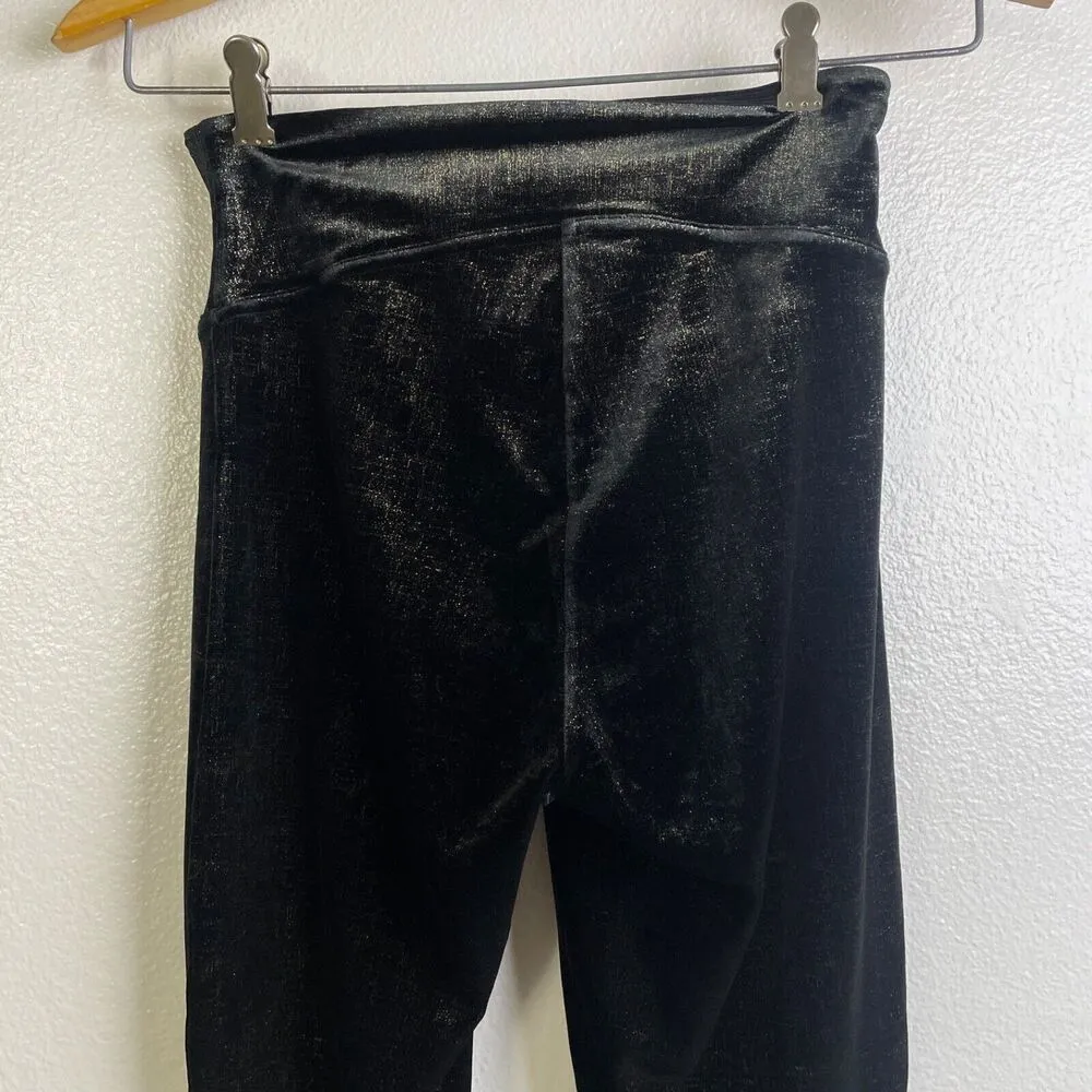 Spanx Medium Velvet Shine Leggings Small Womens Metallic Shimmer High Rise 20188 - Image 7