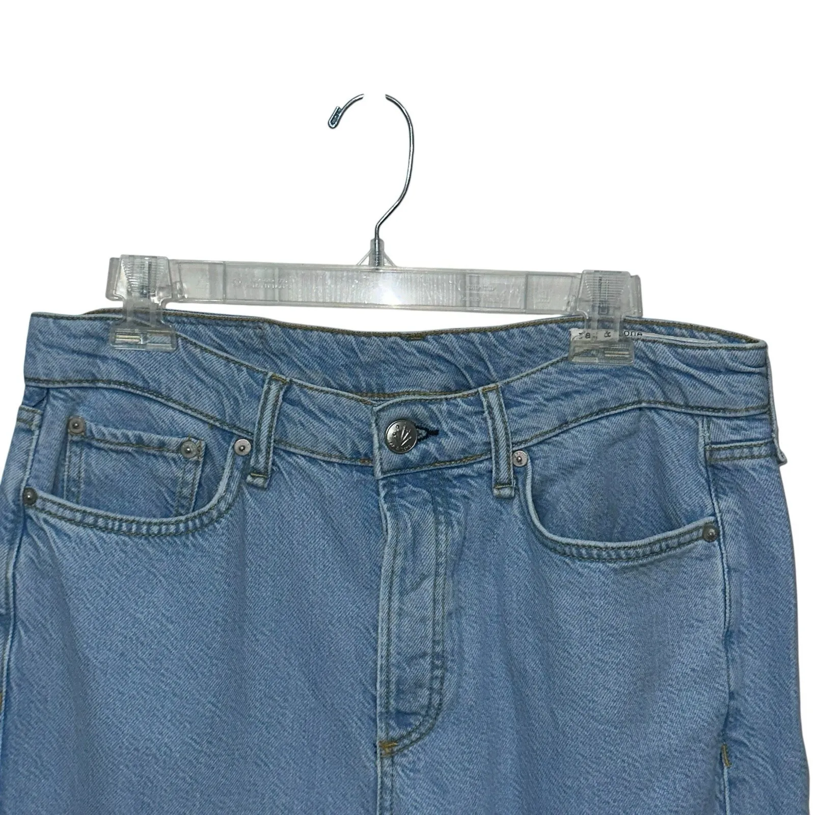 Rag & Bone Women's Wide Leg Cropped Raw Hem Jeans Size 29 High Rise - Image 2