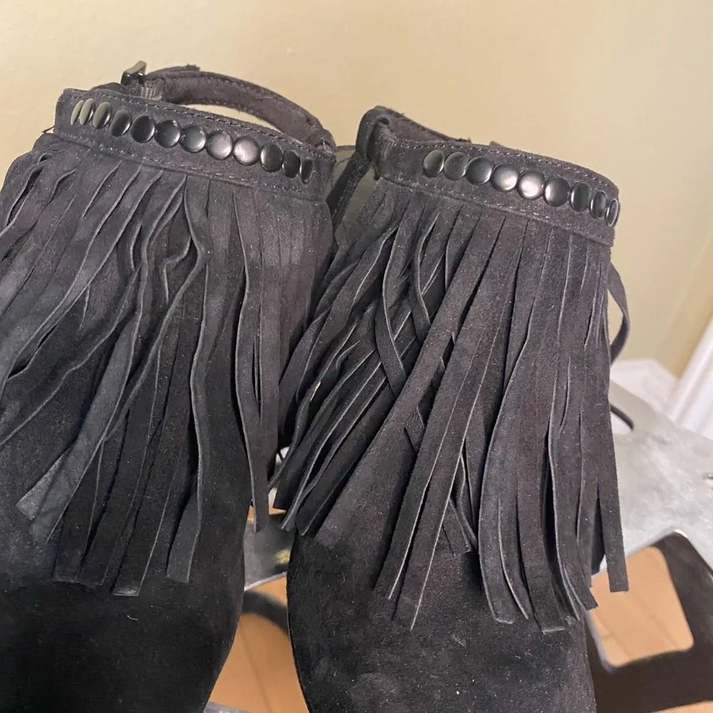 Kelsi Dagger Brooklyn "Ilona" Fringe Slingback Bootie / Shootie - size 8 - Image 4