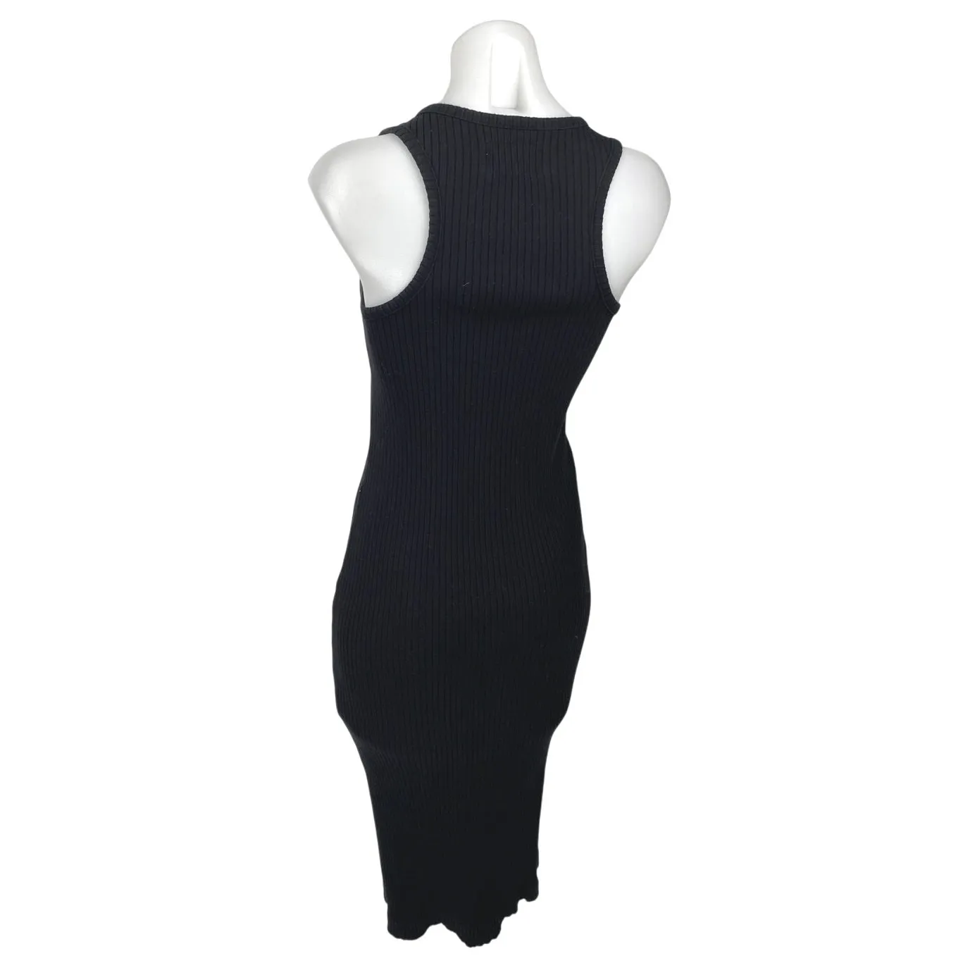 Banana Republic Heritage Black Sleeveless Knit Henley Bodycon Midi Dress XS - Image 2