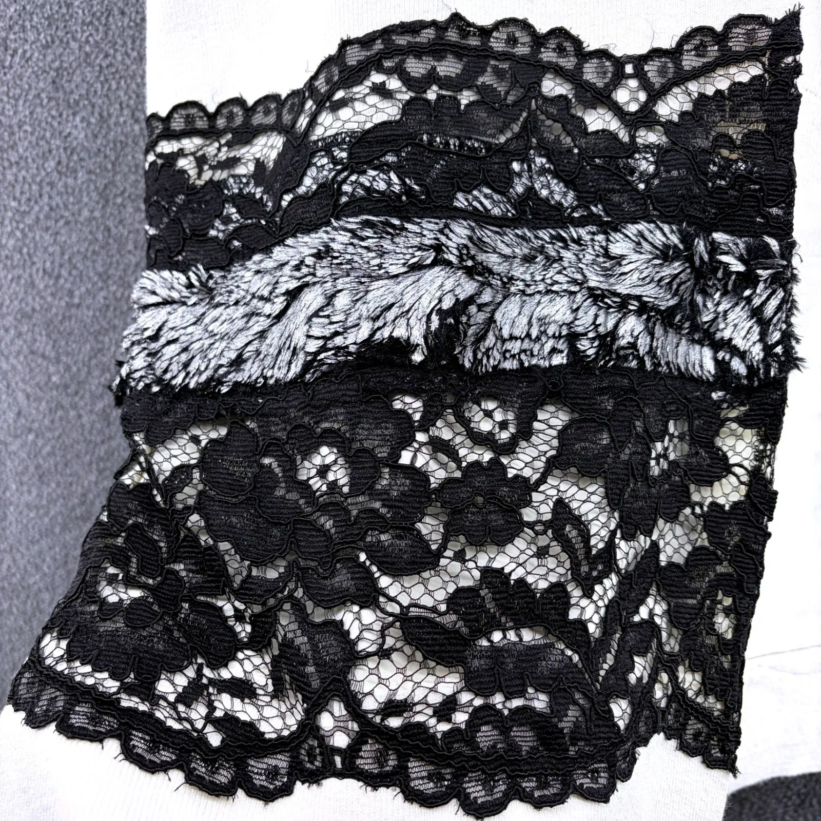 Chicos Lace Drama Cardigan Sweater Knit Open Front Womens Size 2 Petite - Image 6