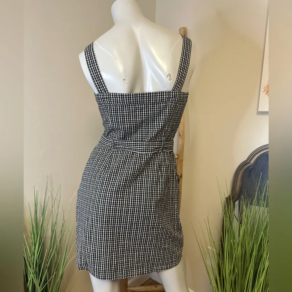 Hollister Gingham Dress Medium Black White - Image 4