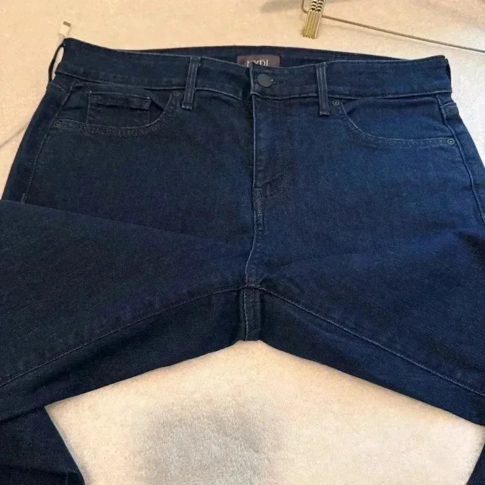 NYDJ Marilyn Straight Lift Tuck Technology Dark Wash Stretch Jeans Women's 12 - Image 5