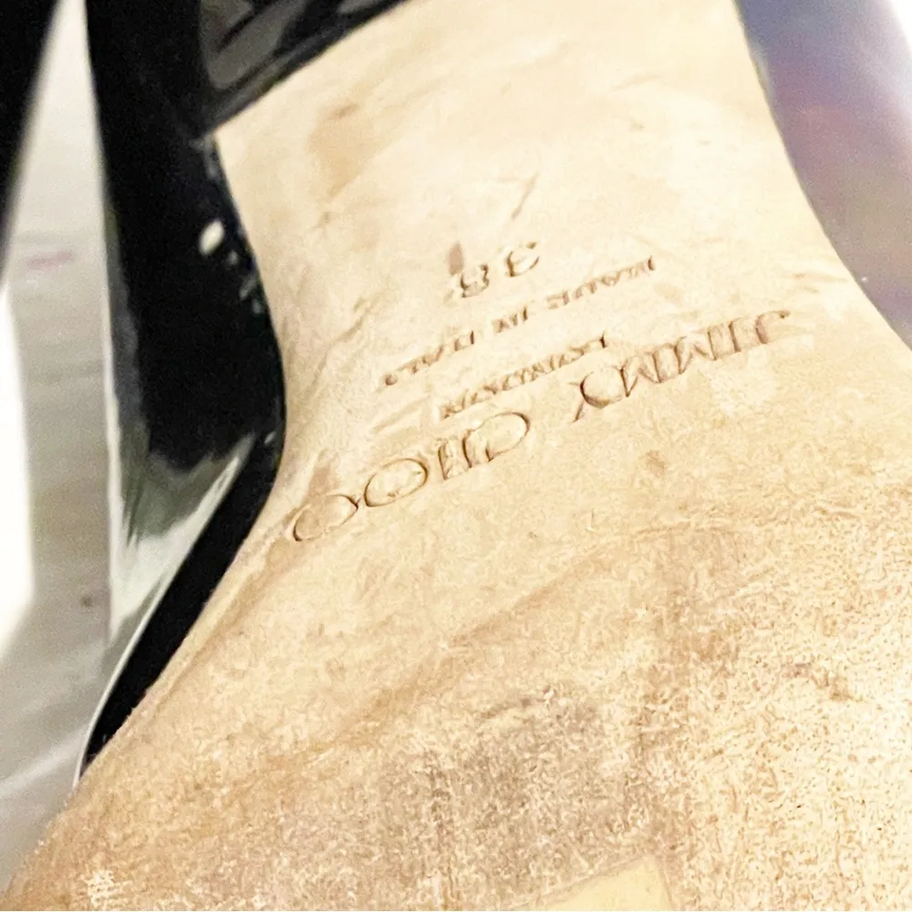 Jimmy Choo Size 38/8 Romy Green Iridescent Patent Heel Pumps Womens Shoe - Image 6