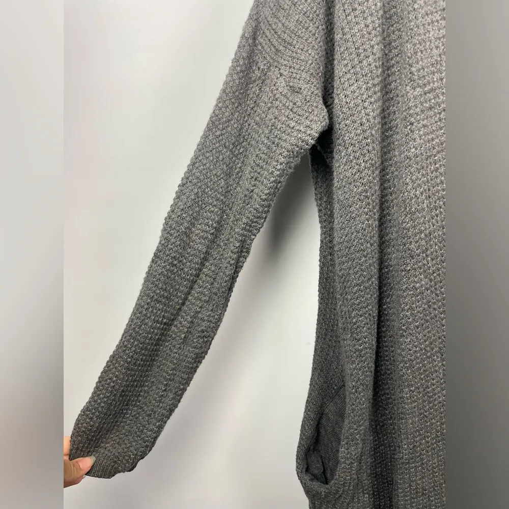 Oak + Fort Gray Open Knit Oversized Open Front Slouchy Cardigan with Pockets Size M - Image 2