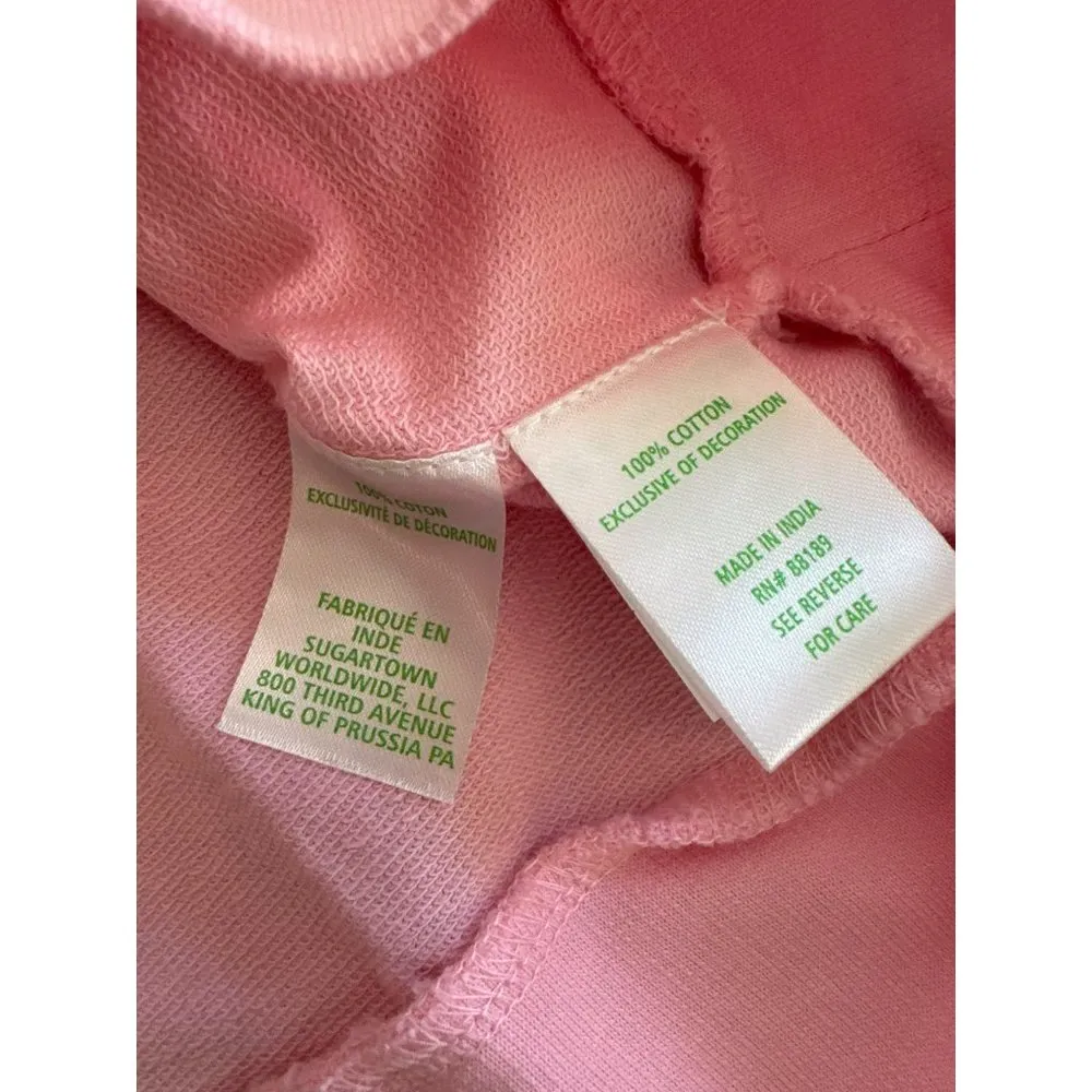 Cotton Rami Sweatshirt Top Small Pink Blossom Love Graphic NWT - Image 6