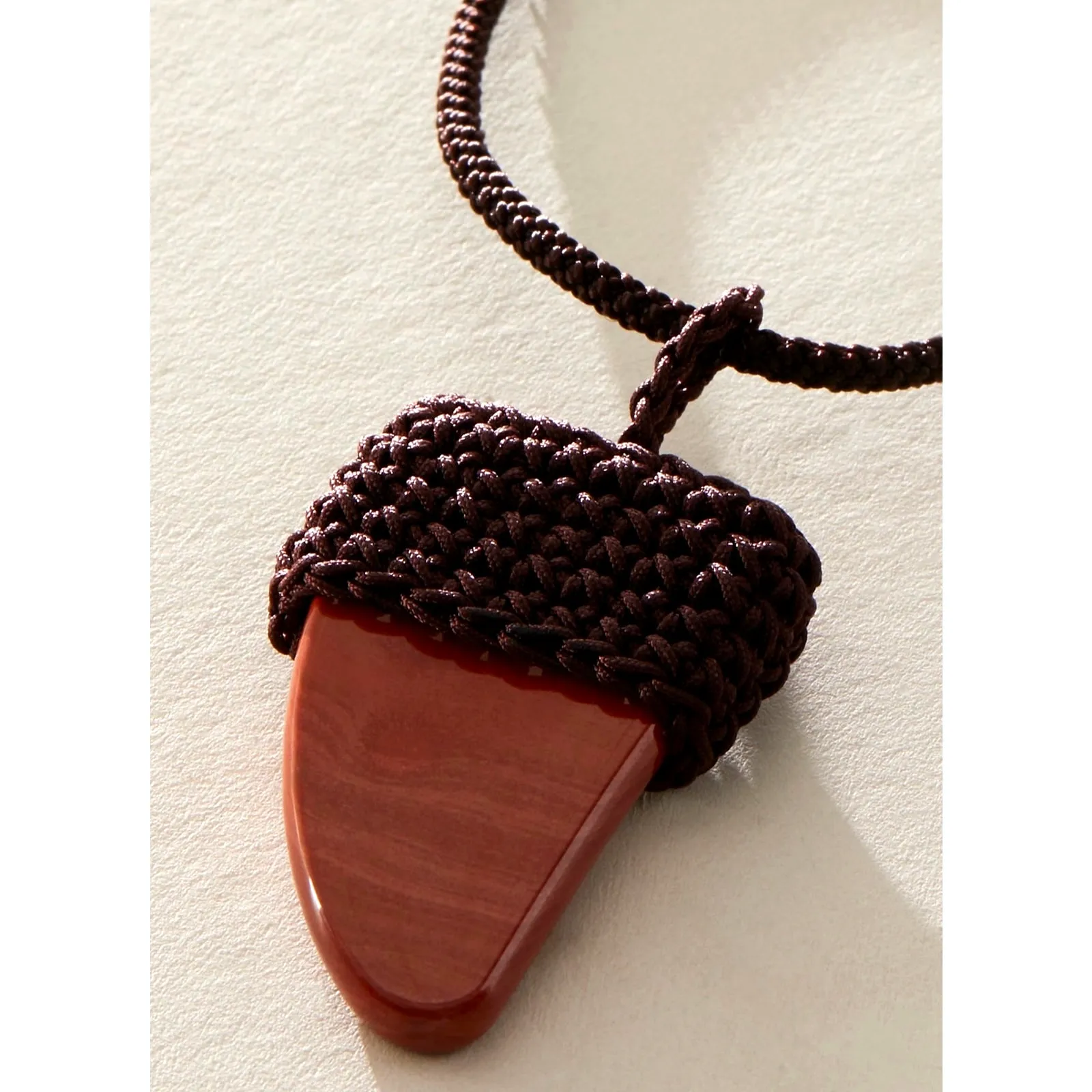 Free People  Eleanor Pendant Necklace Red Agate One Size - Image 3