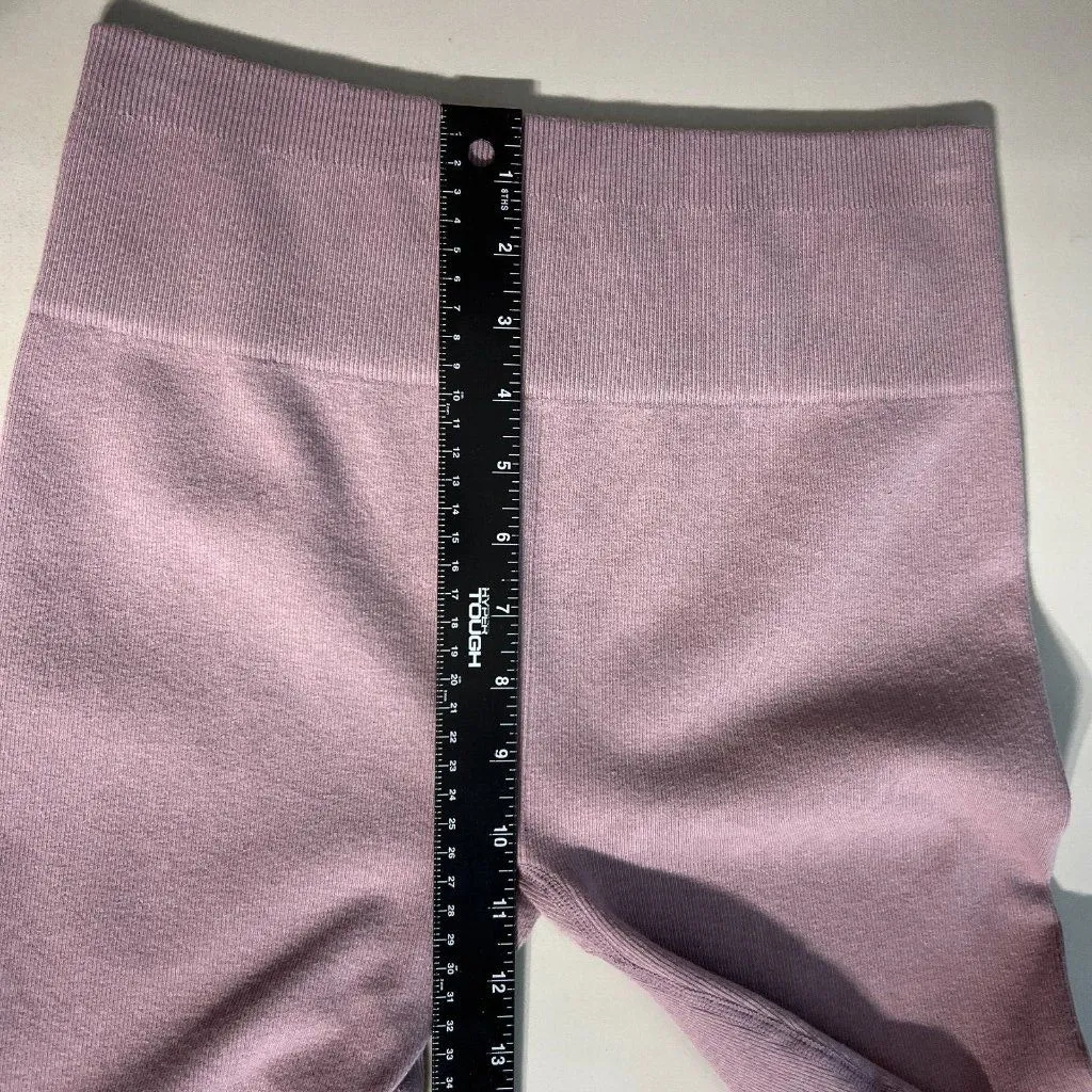Everlane Leggings Womens M/L Lilac Purple Seamless‎ Ribbed Lounge Comfort Knit - Image 7