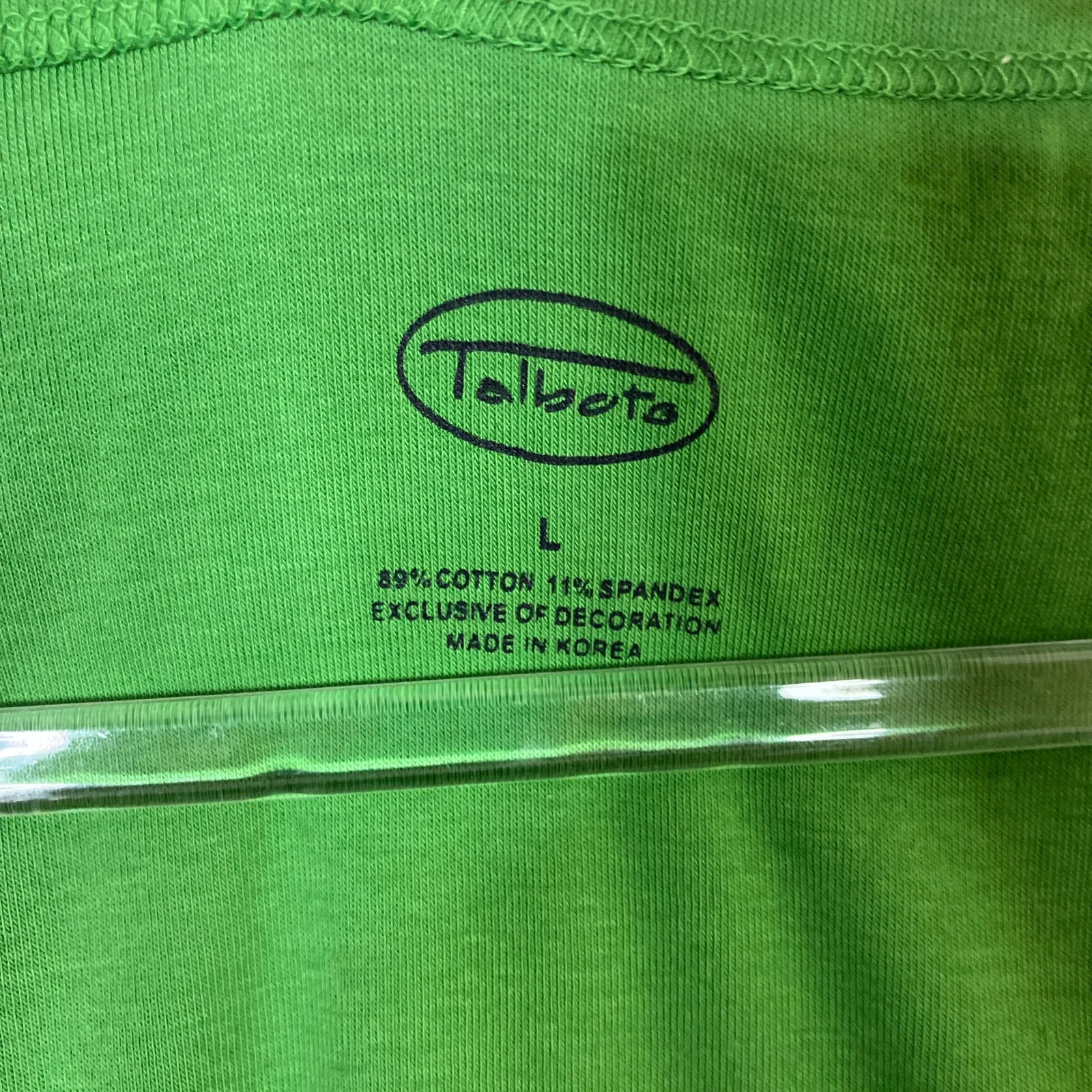 Talbots Vintage Green Tank Top Scoop Neck Cotton Spandex Womens Large - Image 4