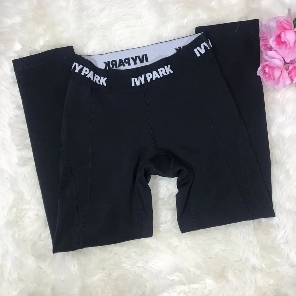 {Ivy Park} Black Capri Athletic Workout Pants Size XXS - Image 3