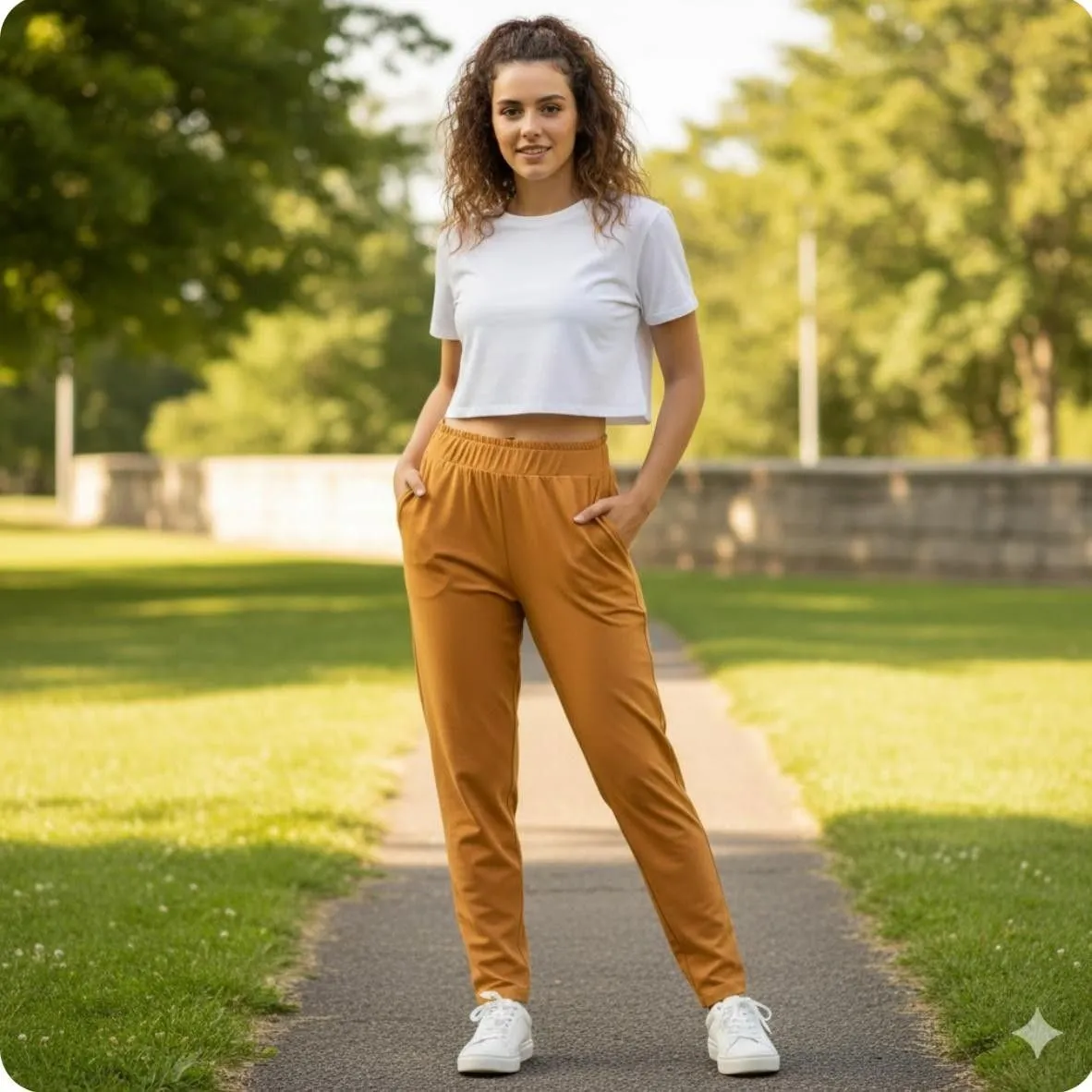 Lululemon Pants Womens 10 Mustard High Rise Tapered Paperbag Waist Pockets Ankle Brown - Image 11