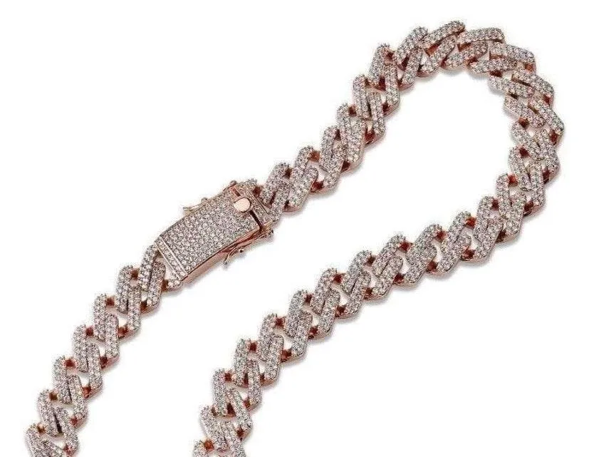 16” Gold Diamond Hard Cuban Chain - Image 3