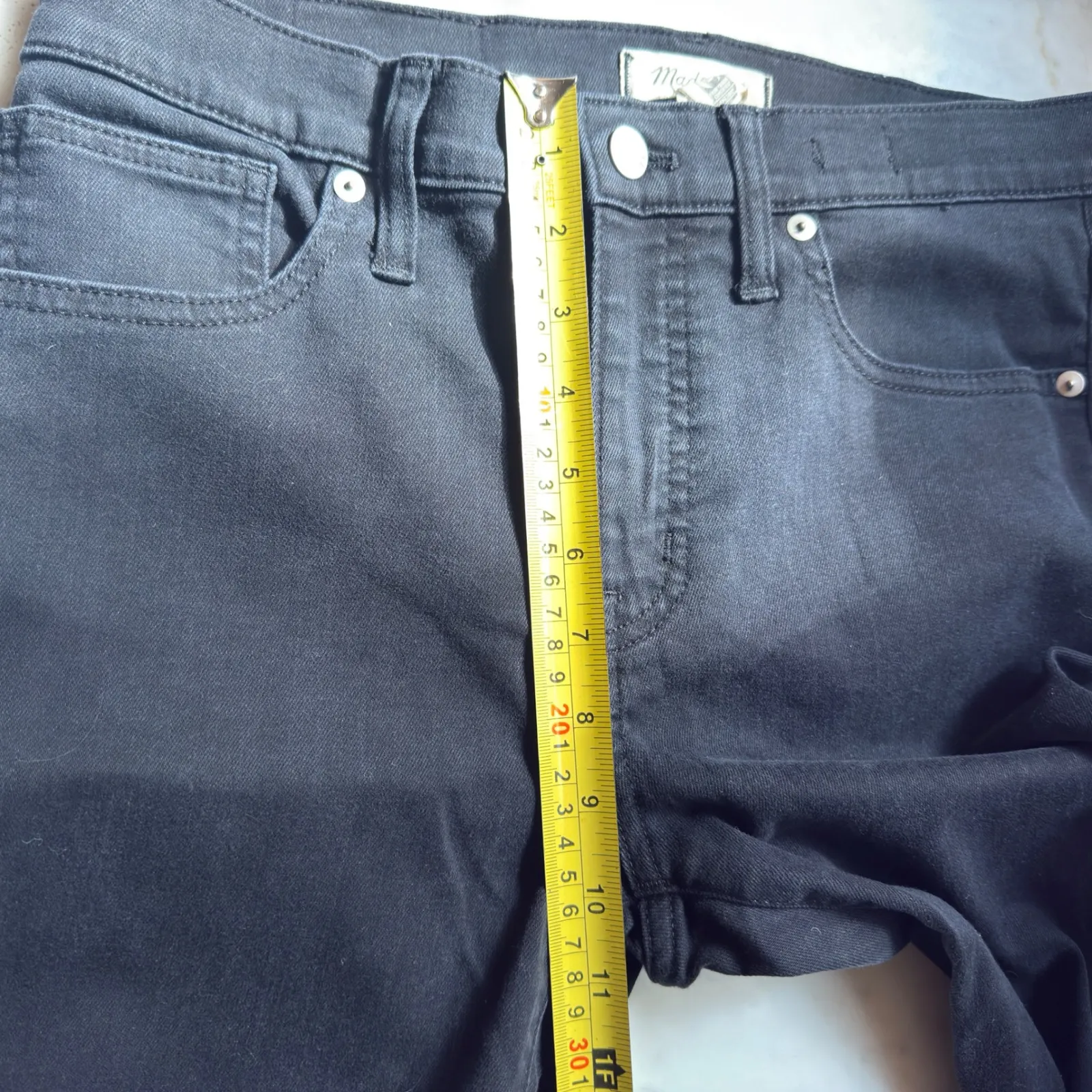 Madewell 9" Mid Rise Skinny Jeans Women's Size 29 Fair Trade Black Denim - Image 6