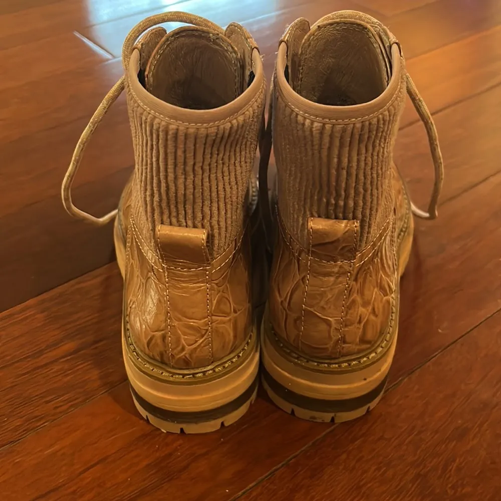 Louise et Cie | Sheena Soft Rose Pink Nude Leather Lace-Up Combat Lug Boots - Image 8