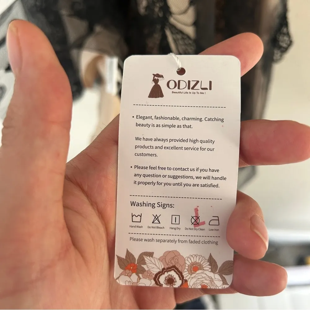 NWT 1950s Dress Vintage Elegant Butterfly Lace Cocktail Party Midi Dress Formal Black Size XXL - Image 8