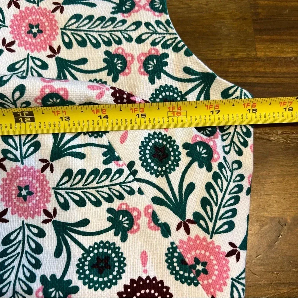 Boden Tatiana Textured Printed Dress V Trellis Tile 8L Sheath Green Size undefined - Image 7