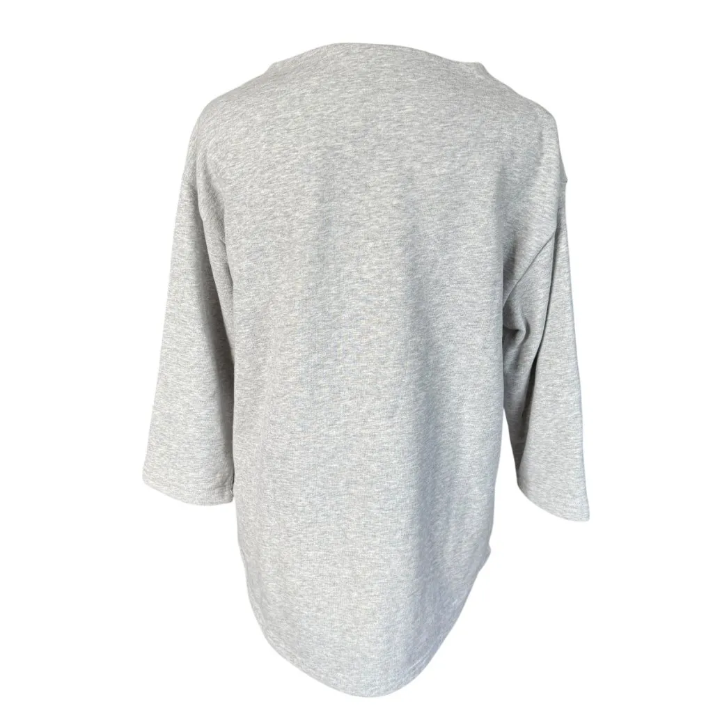 Vintage Lands' End Serious Sweats gray 3/4 sleeve sweatshirt women's XS 2-4 - Image 4