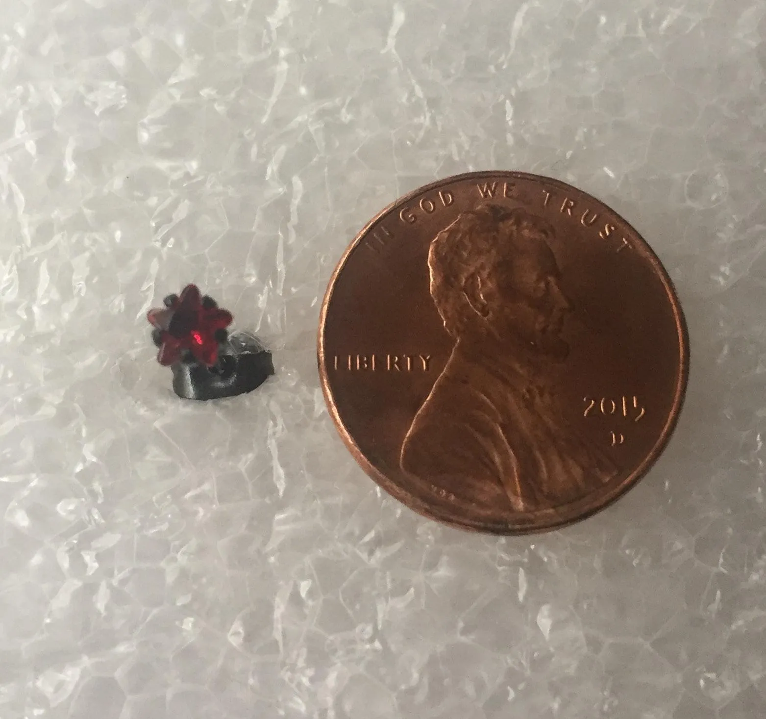 Red Cz Stainless Steel Stud Earrings  - Image 2