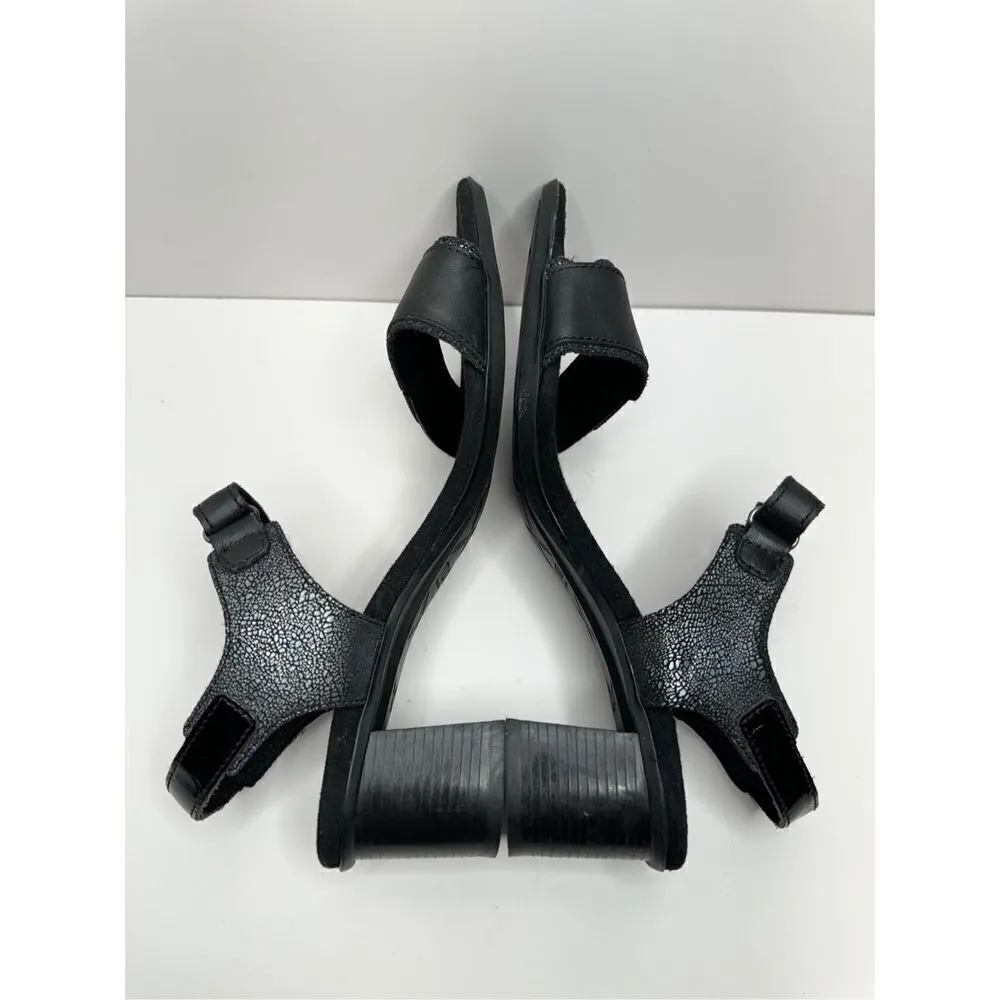 Munro‎ Sandals Womens Size 8.5W Black Leather Denise II Block Heel NEW - Image 8