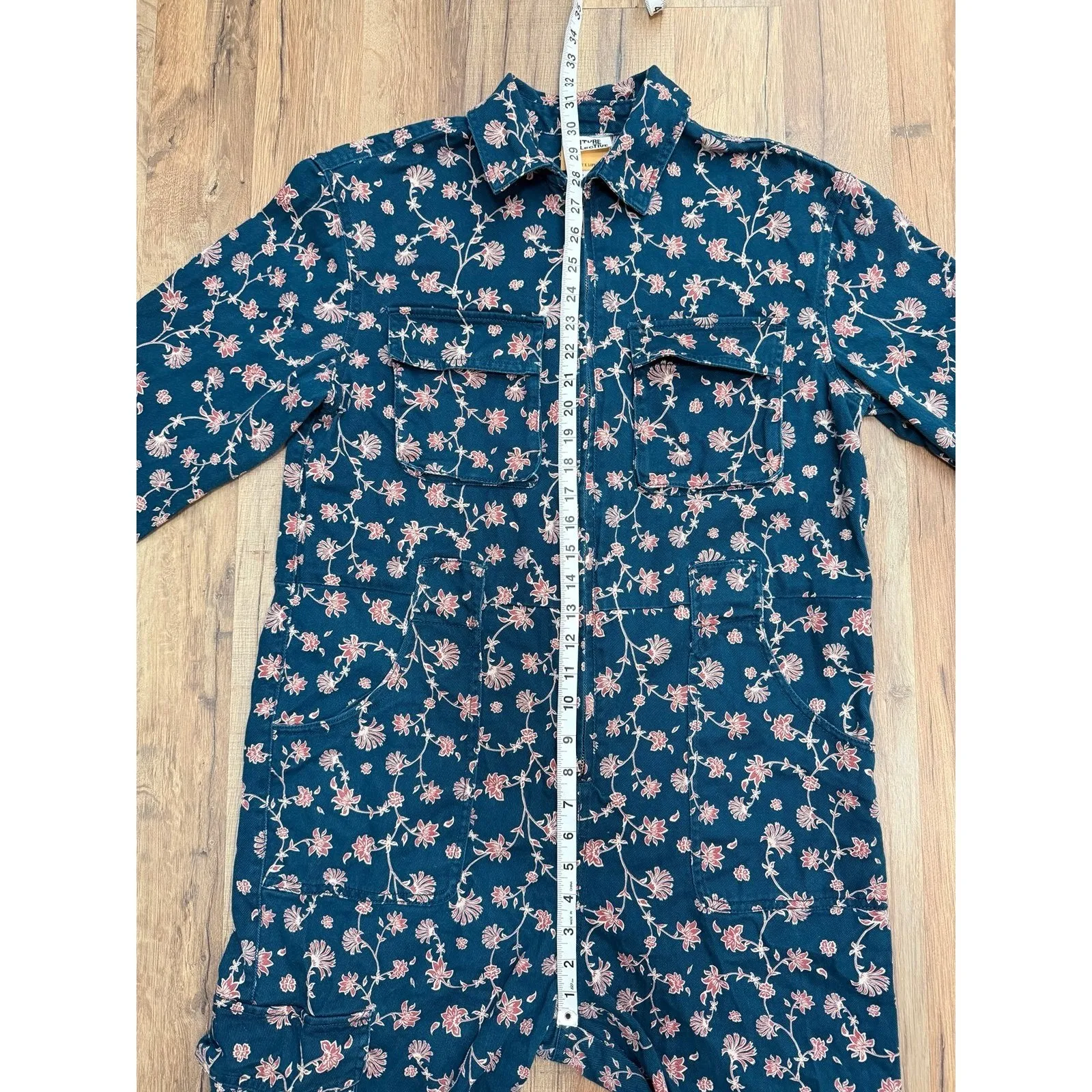 Future Collective Jenny Lopez Floral Utility Boiler Jumpsuit‎ Teal Size 8 Green Size M - Image 12