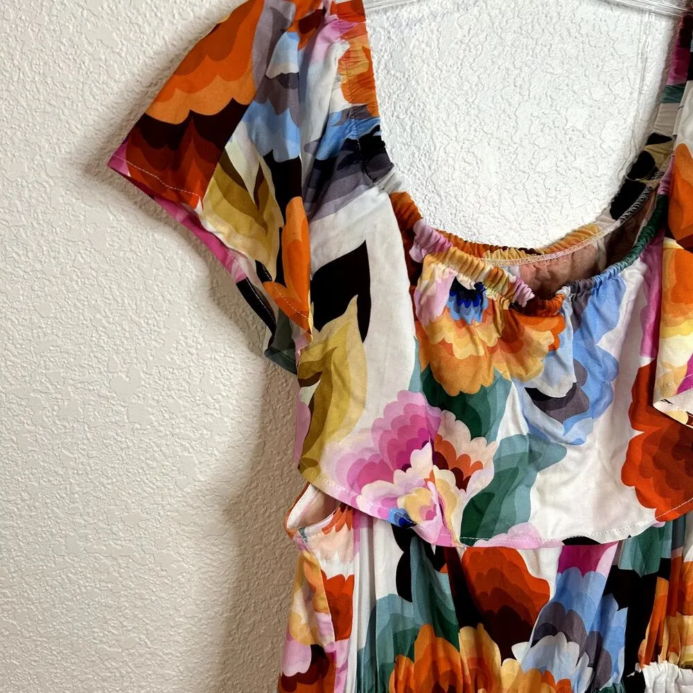 La Blanca Floral Rhythm Off-The-Shoulder Cover Up Dress Womens Size Large - Image 5