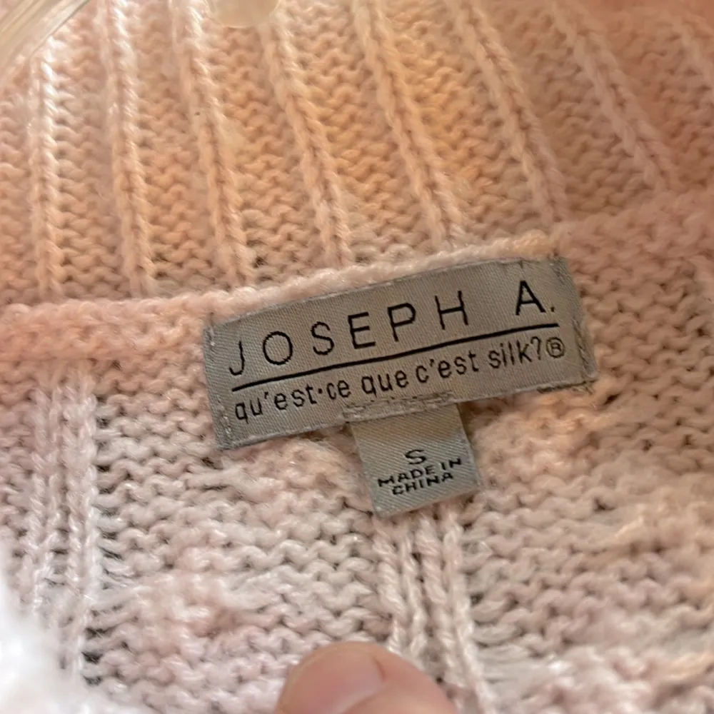 Joseph A Oversized Pink Cable Knit Sweater Cowl Neck Womens Small - Image 7
