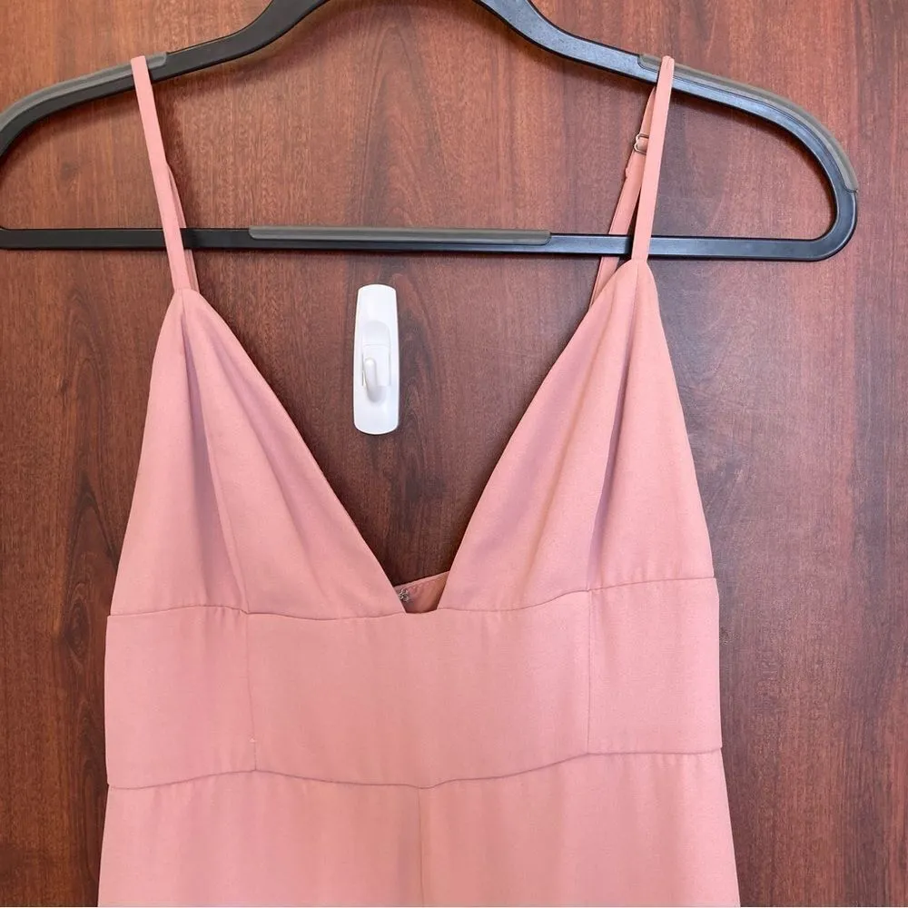 FAME AND PARTNERS Pink Jumpsuit Spaghetti Strap Flowy - Image 4