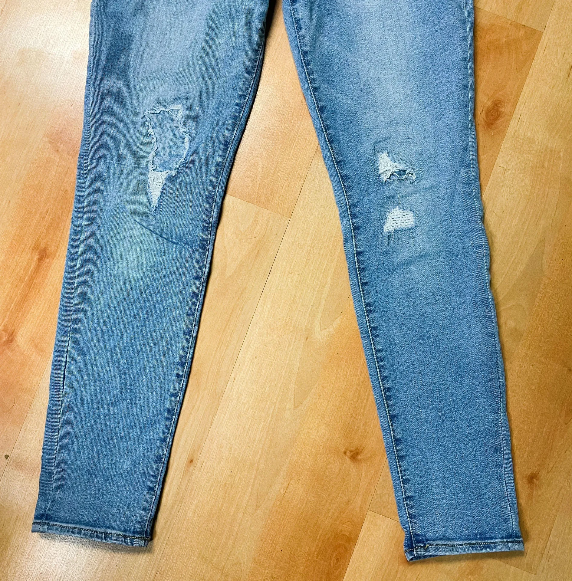 Medium Wash Distressed Rockstar Skinny Jeans - Image 6
