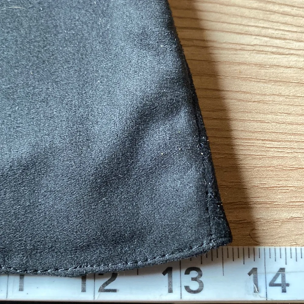 FTF Nadia Black Faux Suede Lace Up Thigh High Heel Boots 11 Wide - Image 7