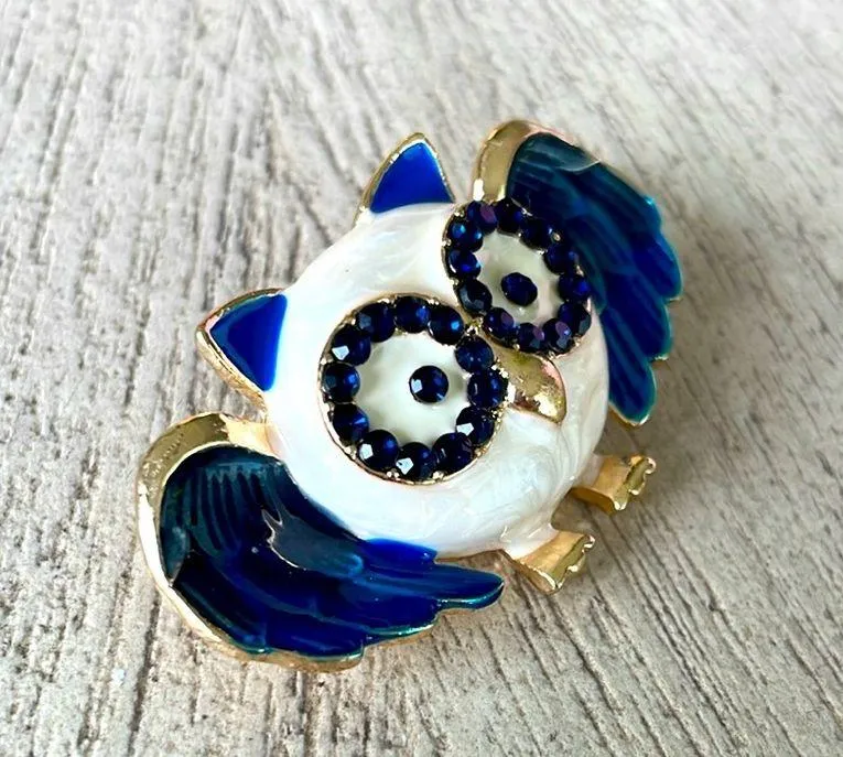 Owl with glasses brooch - Image 2