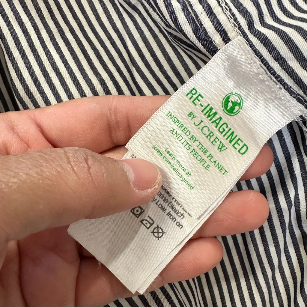 J. Crew Women’s Classic-Fit Crisp Cotton Poplin Shirtdress Longsleeve Striped L - Image 12