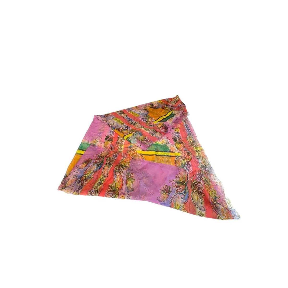 Multicolor Sheer Chiffon Scarf Wrap 96x48" Boho Shawl Festival Accessory - Image 3