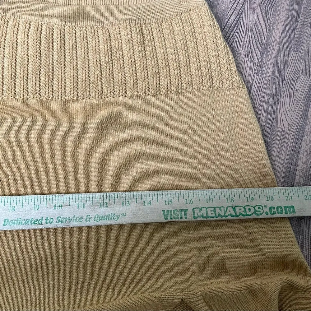 Barrie 100% Cashmere Scotland Asymmetrical Tan Camel‎ Knit Skirt Women’s Size M Tan Size M - Image 9
