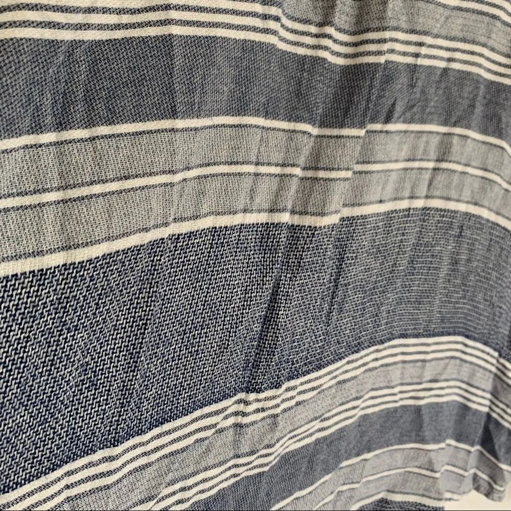 Rails Lily Lace Up Front Long Sleeve Top Blouse Athens Stripe Blue White Medium - Image 10