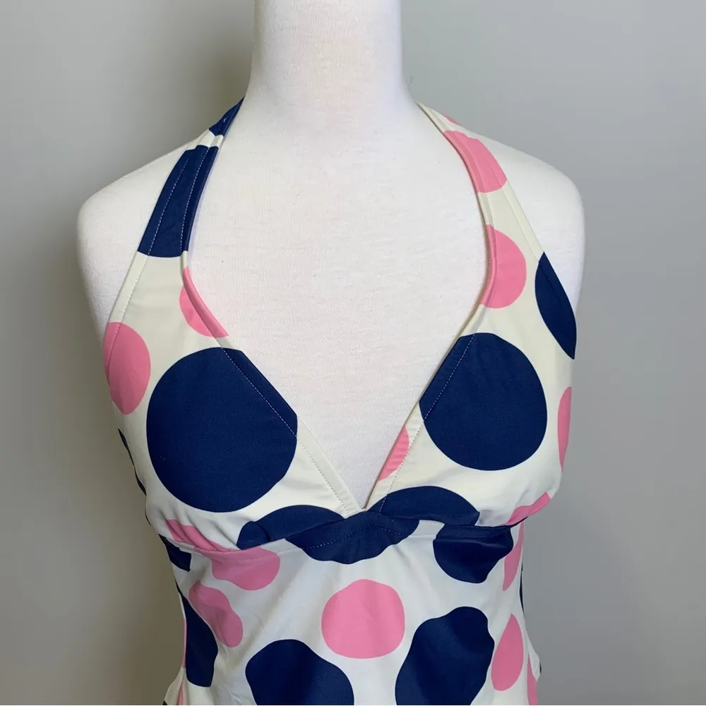 Sunset Separates Polka Dot Tankini Swimwear Size Medium Blue - Image 5