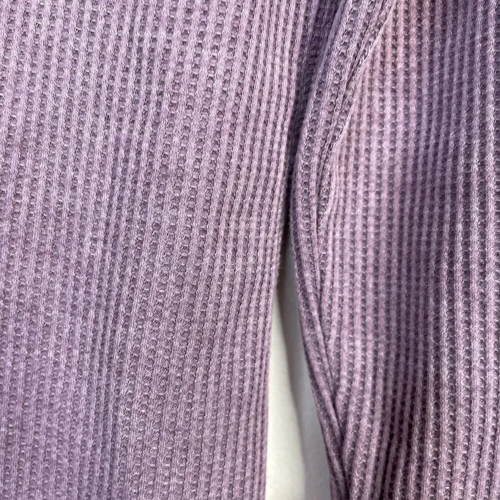 Zyia Dont Wake Me Up Lilac Purple Thermal Waffle Knit Lounge Sleep Top XL new - Image 8