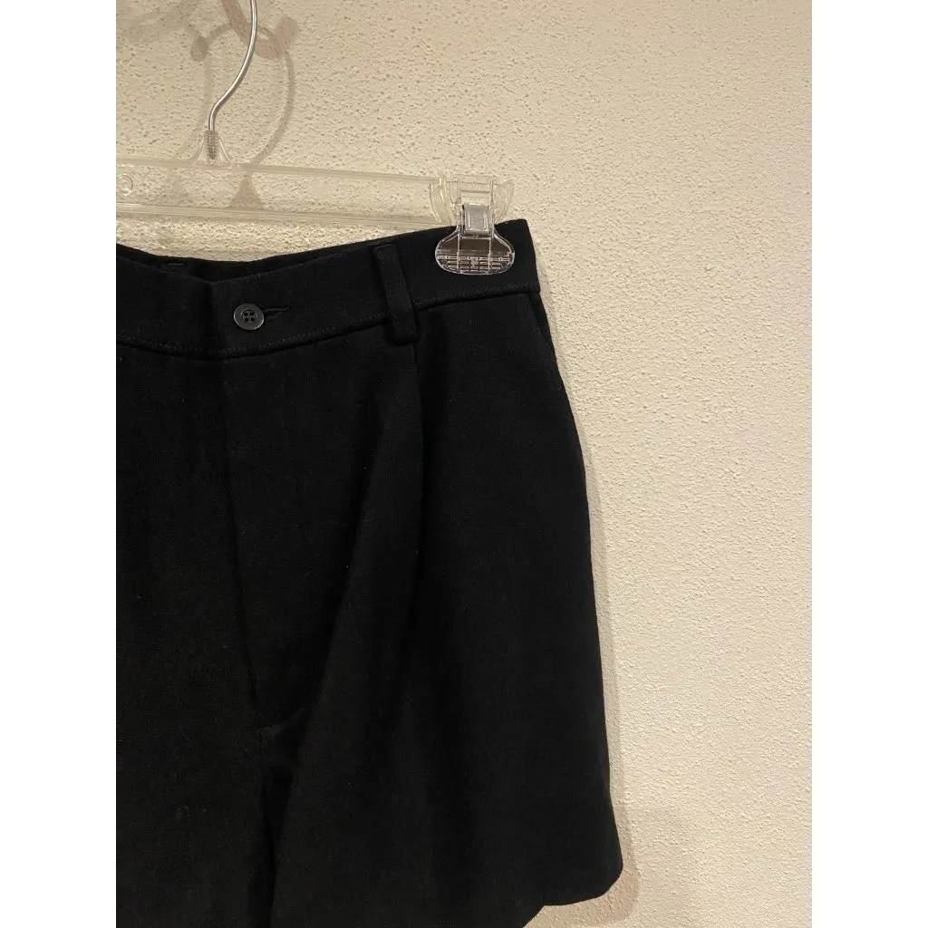 J.Crew Shorts Womens 8 Black 100% Wool Pleated Chino Tailored Dressy Business - Image 3