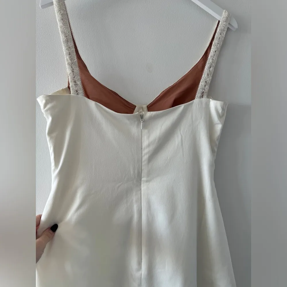 HOUSE OF CB Cassandra White Lace Satin Mini Dress L - Image 14