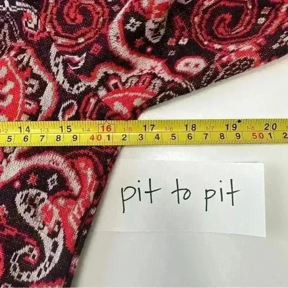 Anthropologie‎ Maeve Paisley Print Metallic Knit Belted A Line Dress Size Medium - Image 13