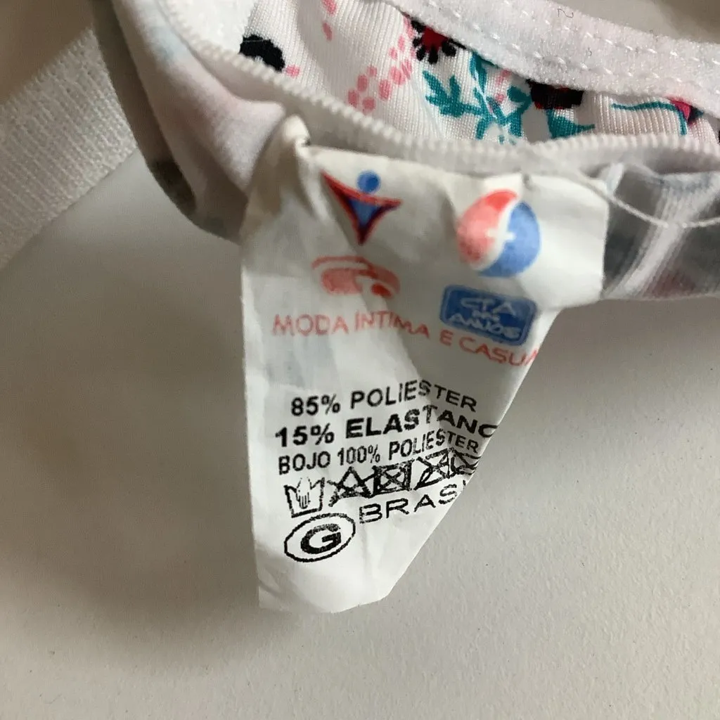 Massam Size Large White Floral Lace Underwire Bra. Made in Brazil New. - Image 6