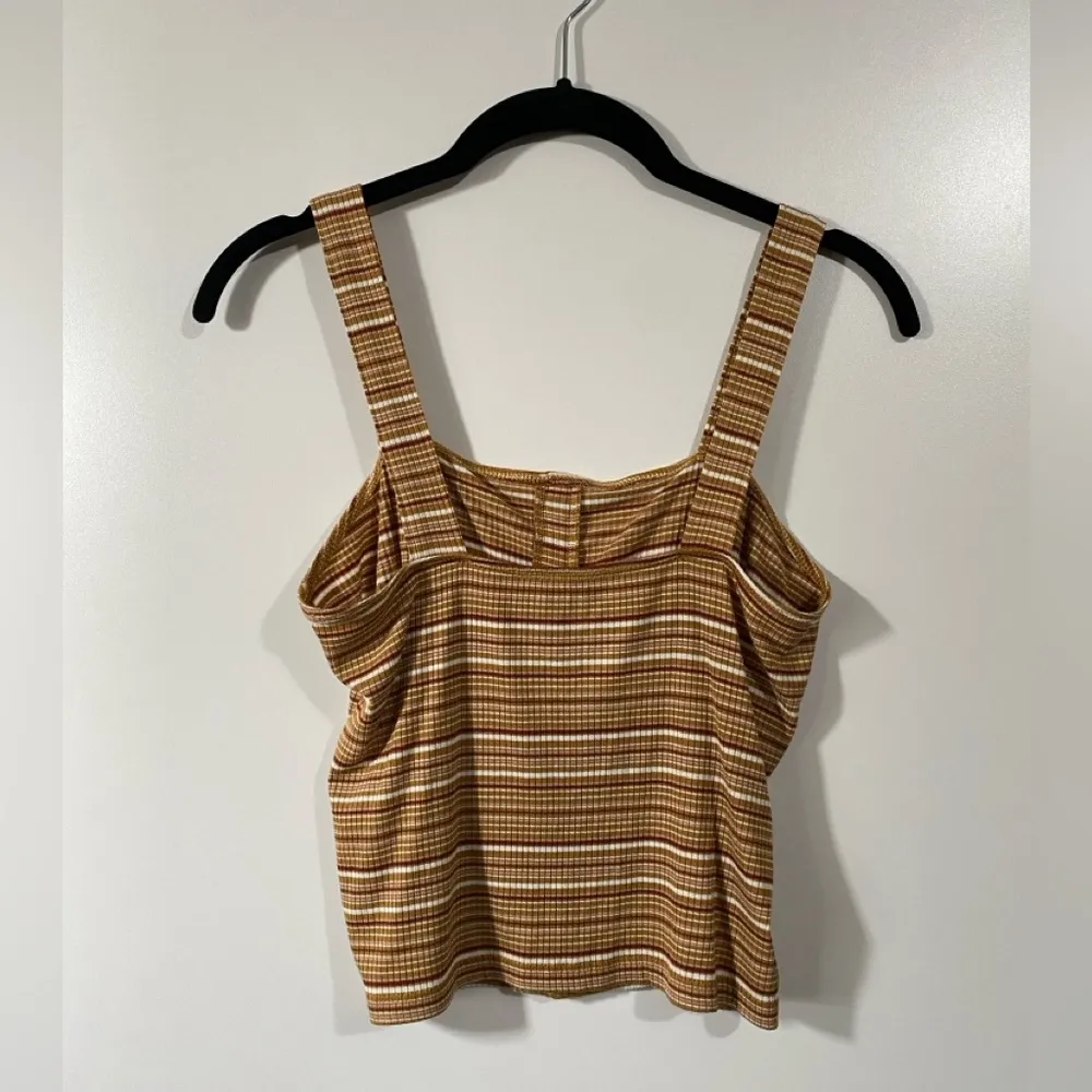 American Eagle AE Ribbed Sleeveless Crop Top Stripes Size Medium Soft & Sexy - Image 3