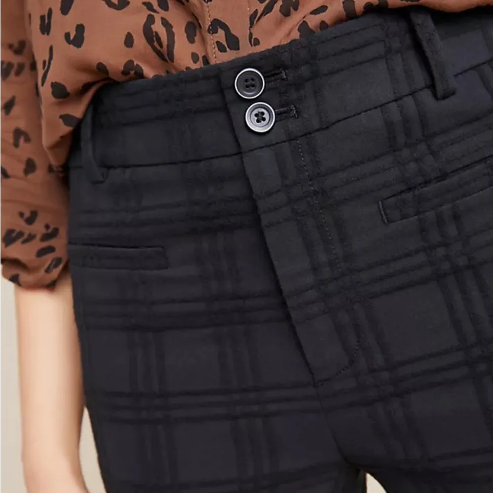 ANTHROPOLOGIE ESSENTIAL SLIM JACQUARD TROUSER PANT 2 - Image 7